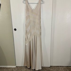 Calvin Klein Maxi Dress, V-neck, Sleeveless, asymmetrical design, size 10